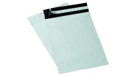SOBRE BOLSA DE SEGURIDAD MENSAJERIA PLASTICO OPACO BLANCO 450X350X40 100 UNID.