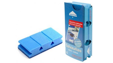 ESTROPAJO SALVAUÑAS AZUL BICAPA PACK DE 3 UNIDADES