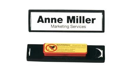 PORTANOMBRE CLIP CARD MAGNETICO 17X67MM 25 UNIDADES NEGRO