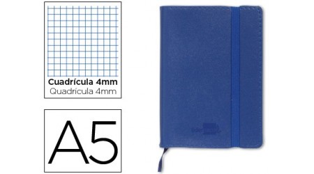 LIBRETA ENCOLADA LIDERPAPEL A5 120 H. CUADRICULA 4MM CIERRE CON GOMA