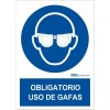SEÑAL PVC A4 USO OBLIGATORIO GAFAS DE SEGURIDAD