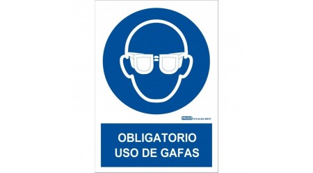 SEÑAL PVC A4 USO OBLIGATORIO GAFAS DE SEGURIDAD