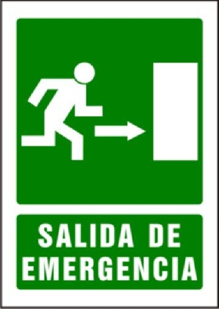 SEÑAL PVC A4 SALIDA DE EMERGENCIA FLECHA DERECHA