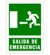 SEÑAL PVC A4 SALIDA DE EMERGENCIA FLECHA IZQUIERDA