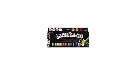 TEMPERA  SOLIDA ESCOLAR PLAYCOLOR ONE INSTANT 12 COLORES METALICOS