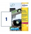 ETIQUETAS AVERY A4 POLYESTER BLANCO 210x297 MM C.RECTOS LASER CAJA 20H  20 UDS