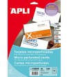 TARJETA DE VISITA APLI 10608 A4 90x50,8MM 200GR. MATE 10 HOJAS 100U. INK JET-LASER