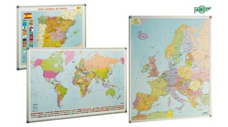 MAPA EUROPA 93 x 119 CM. MARCO DE ALUMINIO