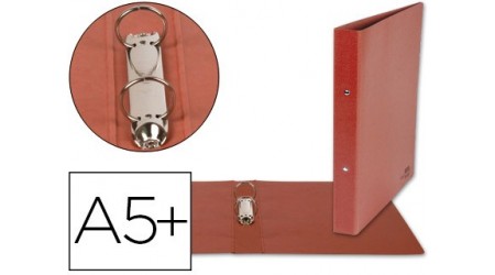 CARPETA 2 ANILLAS 40 MM CARTON CUERO CUARTO NATURAL