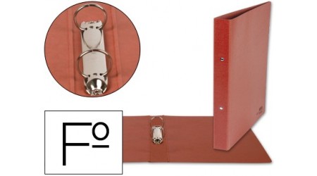 CARPETA DE 2 ANILLAS 40MM REDONDAS LIDERPAPEL FOLIO CARTON CUERO