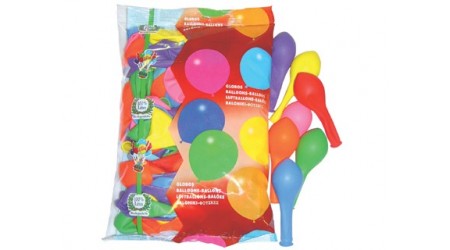 GLOBOS GRANDES BOLSA DE 100 UNIDADES COLORES SURTIDOS