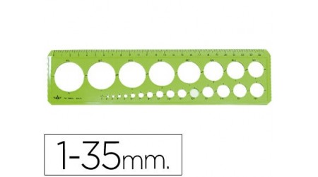 PLANTILLA CIRCULOS DOMINGO FERRER 1-35 MM PLASTICO VERDE