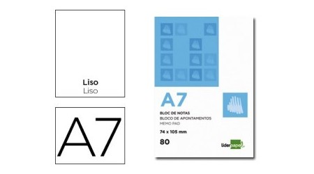 BLOC NOTAS LIDERPAPEL LISO A7 80 HOJAS 60G/M2 PERFORADO