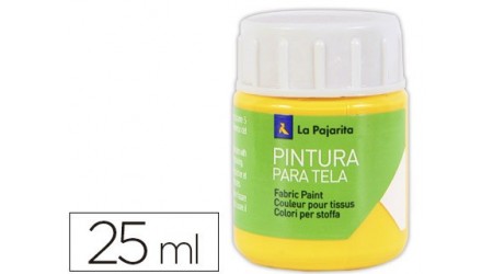 PINTURA PARA TELA LA PAJARITA AMARILLO REAL 25 ML