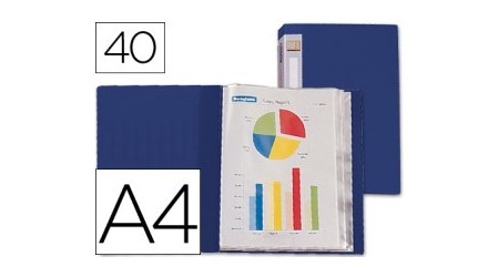 CARPETA LIDERPAPEL PERSONALIZA 31722 40 FUNDAS POLIPROPILENO DIN A4 AZUL LOMO PE