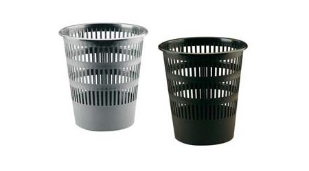 PAPELERA PLASTICO FAIBO REJILLA 315X310 Ø GRIS 16L