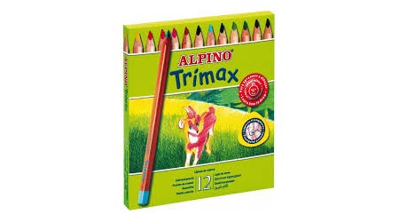 LAPICES COLORES ALPINO TRIMAX TRIANGULARES CAJA DE 12 COLORES