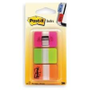 BANDERITAS SEPARADORAS POST-IT 686-PGO RIGIDAS 25,4 x 38 mm. 66 UNIDADES ROSA, VERDE Y NARANJA