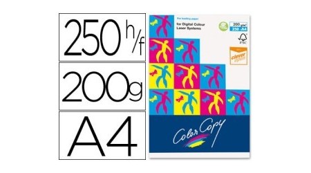 PAPEL FOTOCOPIADORA COLOR COPY DIN A4 200 GRAMOS PAQUETE DE 250 HOJAS