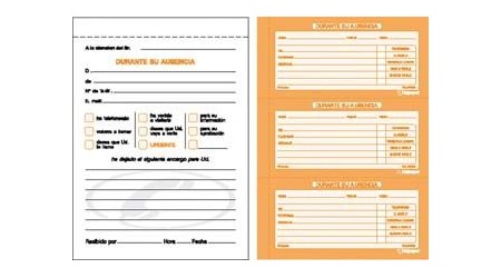 TALONARIO LLAMADA TELEFONICA 1/8 NATURAL