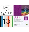 CARTULINA LIDERPAPEL A4 180G/M2 10 COLORES SURTIDOS PAQUETE DE 100
