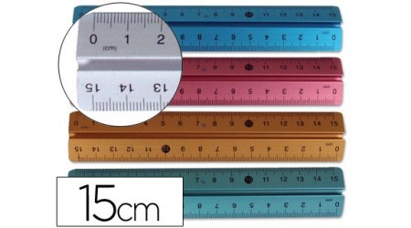 REGLA LIDERPAPEL 15 CM ALUMINIO COLORES SURTIDOS