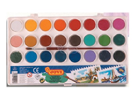 ACUARELA JOVI 24 COLORES ESTUCHE DE PLASTICO