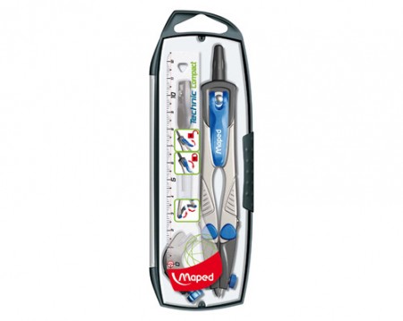 COMPAS MAPED 4 PIEZAS TECHNIC CON SISTEMA DE BLOQUEO DE BRAZOS