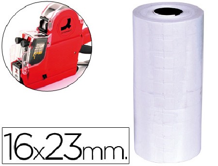 ETIQUETAS 2 LINEAS BLANCA 16x23 MM 10 ROLLOS 700 ETIQUETAS Q-CONNECT