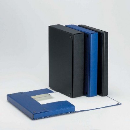 CARPETA PROYECTOS LOMO 150MM PARDO AZUL FORRADA CON BROCHES