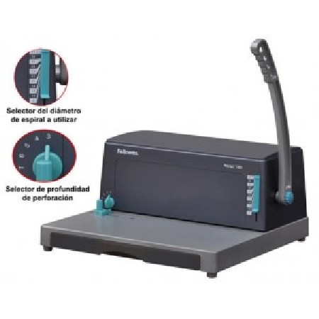 ENCUADERNADORA ESPIRAL FELLOWES METAL 100 PASO 64  5:1" INCLUYE 