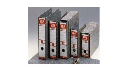 ARCHIVADOR A-Z 1/4 NATURAL C/CAJA JASPEADO GRIS