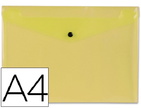 SOBRE BROCHE A4 PP AMARILLA TRANSPARENTE 34041