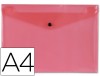 SOBRE BROCHE A4 PP ROJO TRANSPARENTE 34040