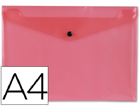 SOBRE BROCHE A4 PP ROJO TRANSPARENTE 34040