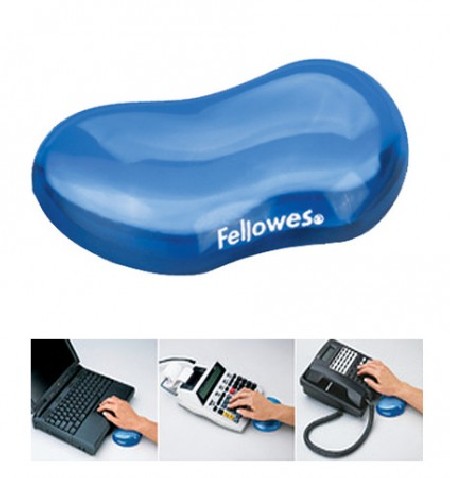 REPOSAMUÑECAS RATON FELLOWES GEL CRYSTALS AZUL FLEXIBLE