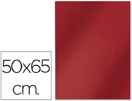 CARTULINA 50X65 CM METALIZADA ROJO