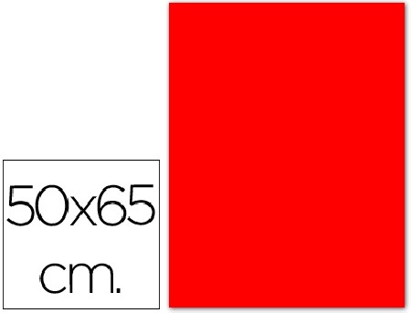 CARTULINA 50X65 CM  FLUORESCENTE ROJO