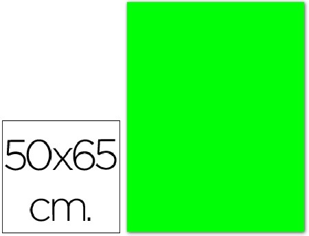 CARTULINA 50X65 CM  FLUORESCENTE VERDE