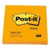NOTAS ADHESIVAS POST-IT 654-NO NARANJA NEON 76X76MM 100 HOJAS