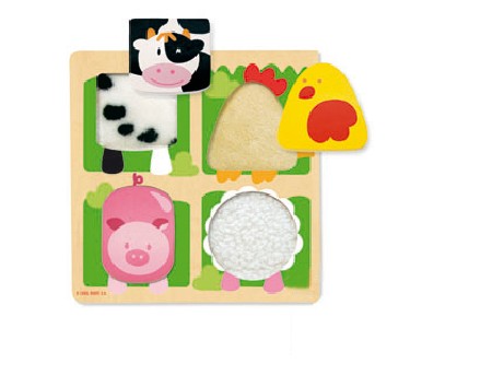 PUZZLE DISET DE MADERA GRANJA TELA