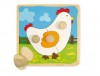 PUZZLE DISET DE MADERA GALLINA