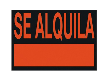 CARTEL PVC "SE ALQUILA" FLUORESCENTE 50x35 CM