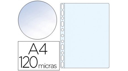 FUNDA MULTITALADRO FOLIO PP CRISTAL 120MC 100 U. Q-CONNECT