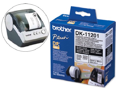 ETIQUETA ADHESIVA BROTHER DK11201 -TAMAÑO 29X90 MM 400 ETIQUETAS