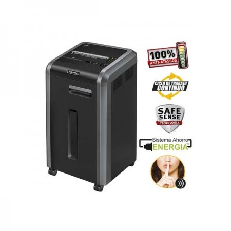DESTRUCTORA FELLOWES 225ci 20 HOJAS 60 LITROS PARTICULAS CICLO PROLONGADO