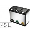 PAPELERA CONTENEDOR Q-CONNECT METALICA CON TAPADERA DE PLASTICO Y PEDAL 3 DEPOSI