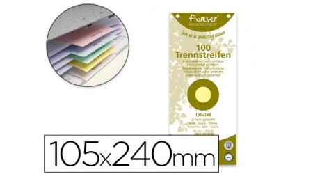 SEPARADOR 105X240 MM 100 SEPARADORES CARTULINA RECICLADA COLORES CON TALADROS  EXACOMPTA