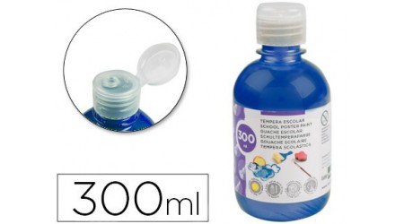 TEMPERA LIQUIDA LIDERPAPEL ESCOLAR 300 ML AZUL MARINO FLUORESCENTE - ULTIMAS UNIDADES