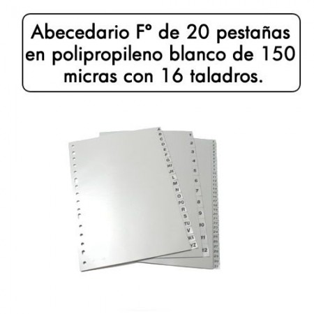 INDICE FOLIO A-Z  MULTITALADRO BLANCO 150 MIC. 90456